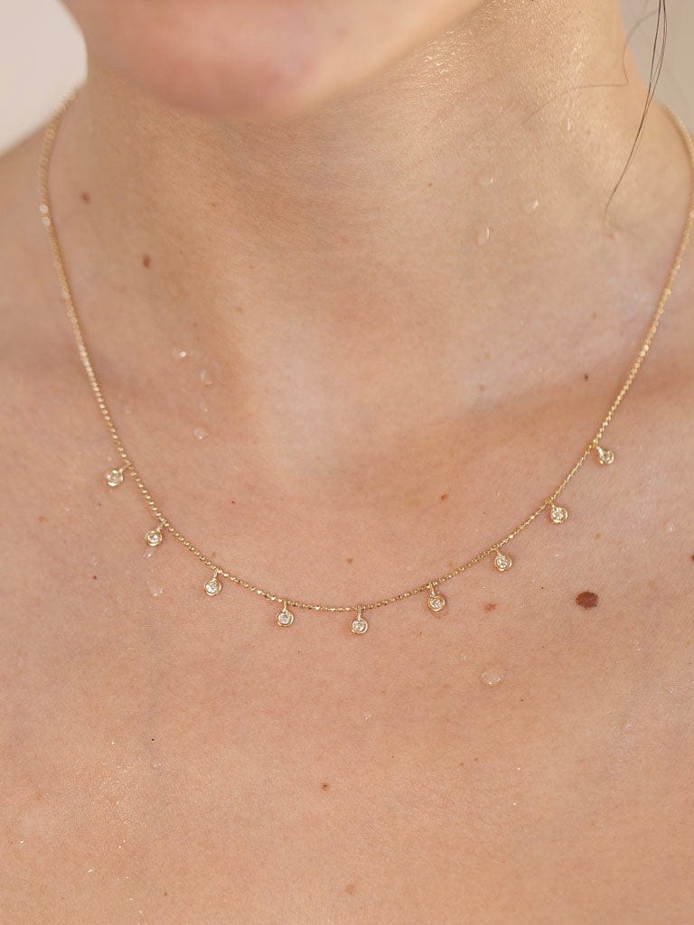 Rio 14k Gold / O/S 18"-20" Diamond Droplet Necklace, 14k Gold