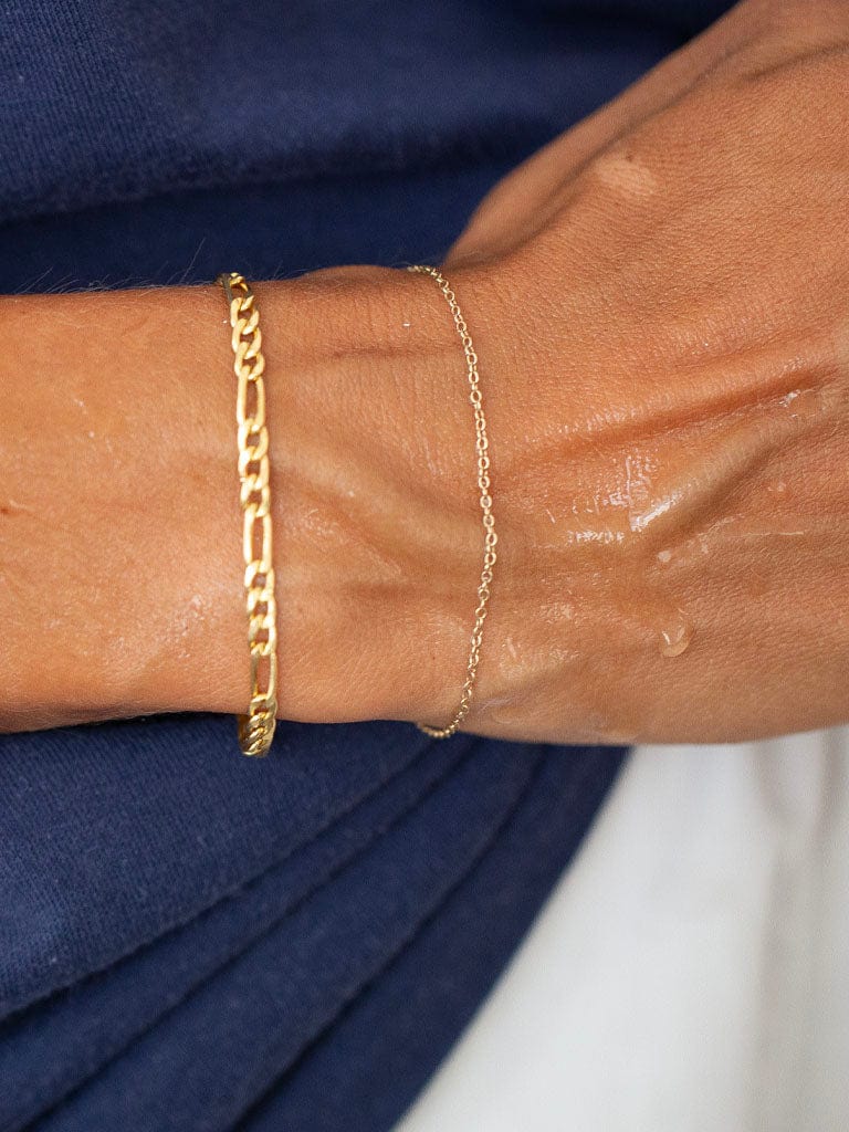 Gold Figaro Chain Bracelet, Suzanne