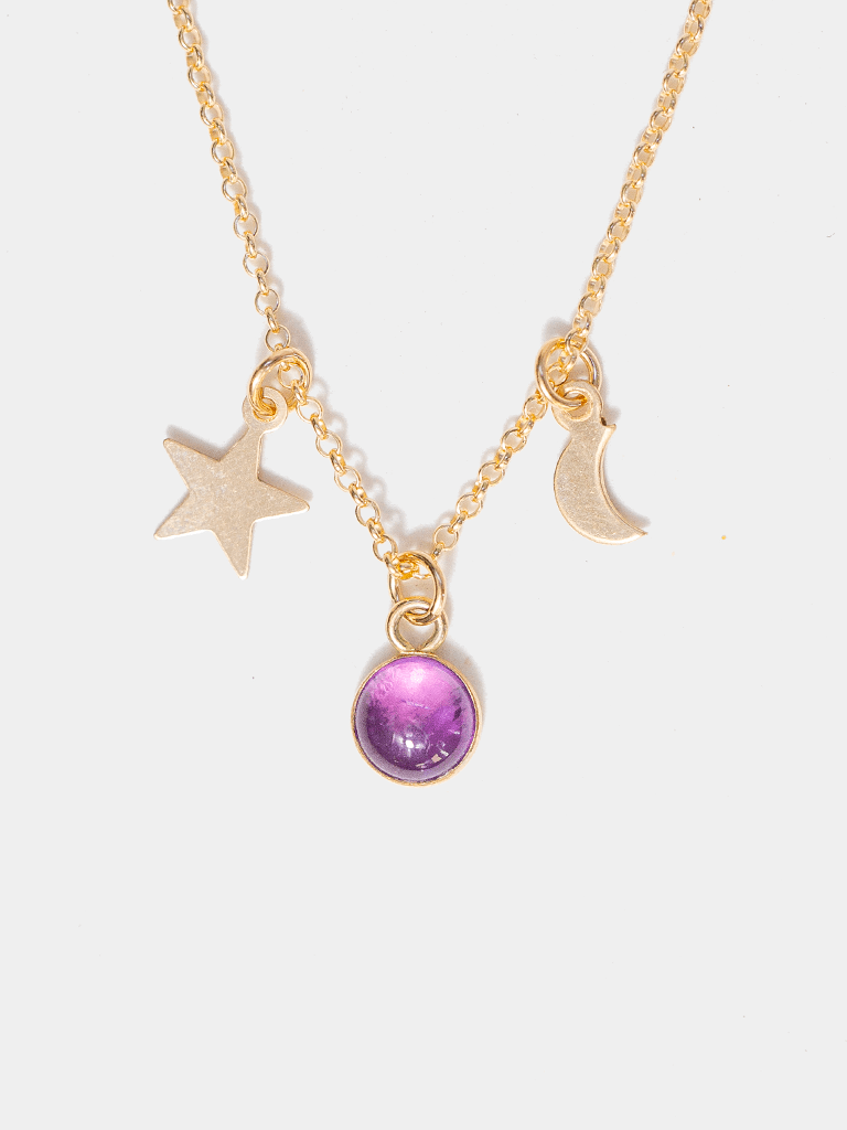 Shop OXB Gold Filled / 16" Space Jam Necklace, Amethyst