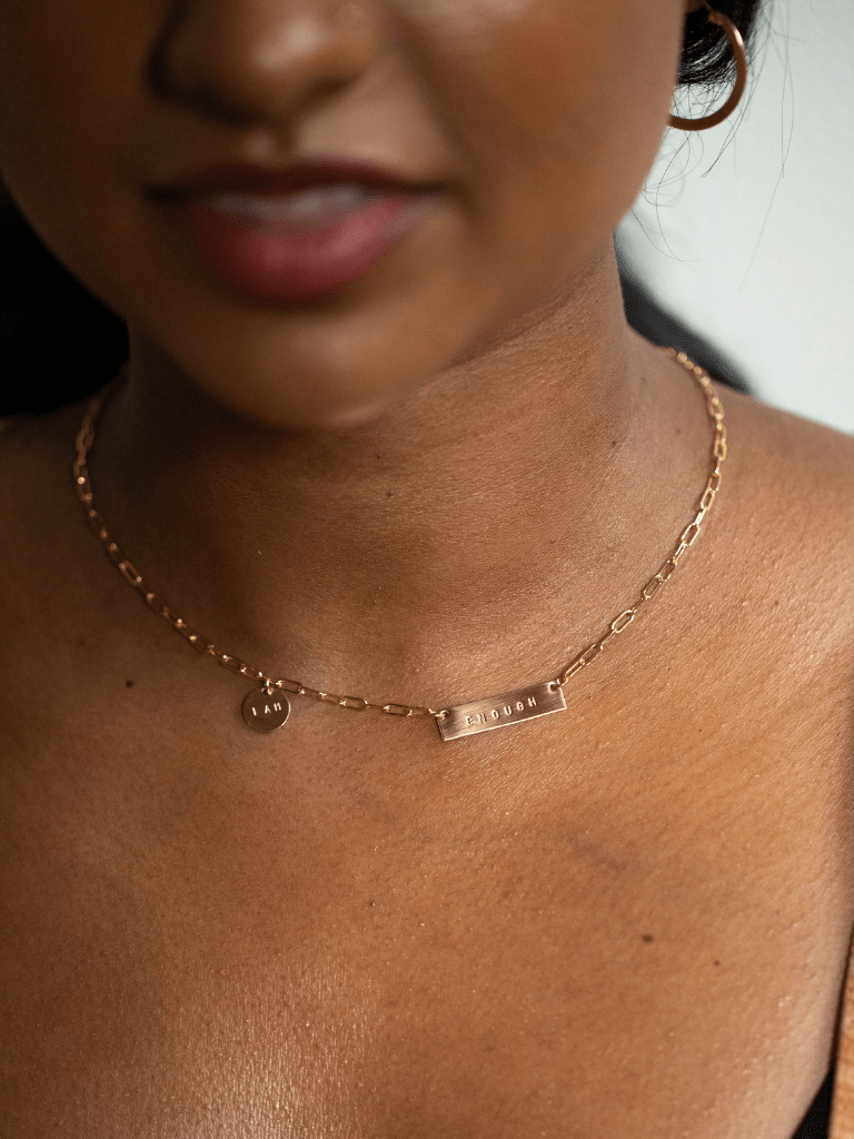 Shop OXB Necklace Gold Filled / 16" / I am Affirmation Bar Necklace
