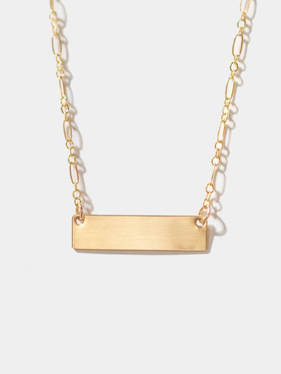 Shop OXB Necklace Gold Filled / Figgy Chain / 16" Mantra Bar Necklace
