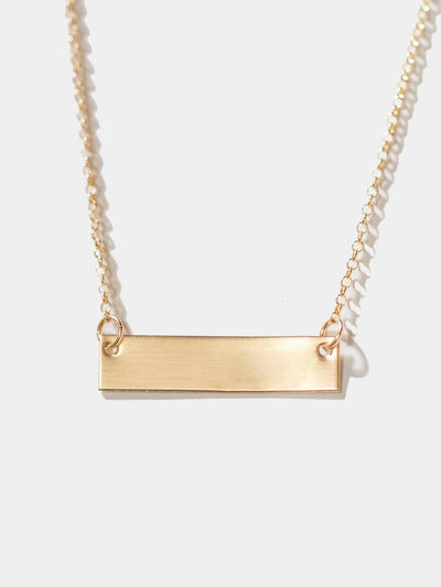 Shop OXB Necklace Gold Filled / Rolo Chain / 16" Finish Line Bar Necklace