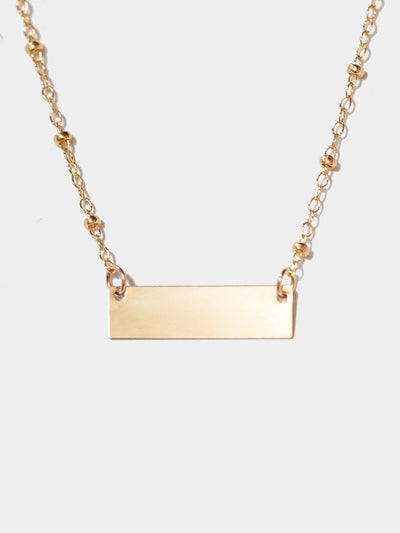 Shop OXB Necklace Gold Filled / Satellite Chain / 20" Mantra Bar Necklace