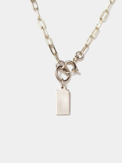 Shop OXB Necklace Sterling Silver / Paperclip Chain / 16" Monogram Abby Necklace