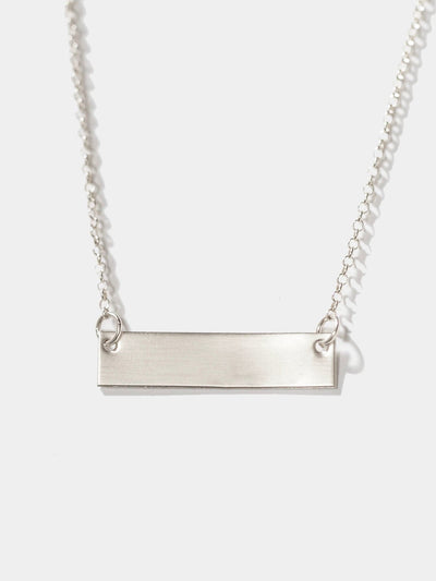 Shop OXB Necklace Sterling Silver / Rolo Chain / 16" Finish Line Bar Necklace