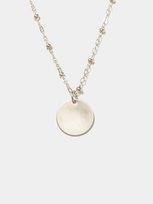 Shop OXB Necklaces Sterling Silver / Satellite Chain / 16" Monogram Disc Necklace