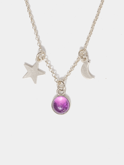 Shop OXB Silver / 16" Space Jam Necklace, Amethyst