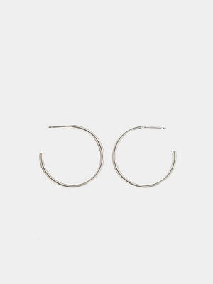 Rio Sterling Silver / Medium Workout Hoops