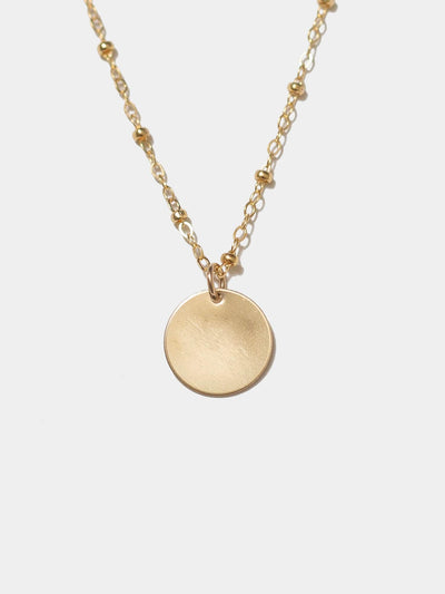 Shop OXB Necklaces Gold Filled / Satellite Chain / 16" Mantra Disc Necklace