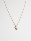 OXB Studio Necklace 15" / Cable Monogram & Diamond Necklace, 14K Gold