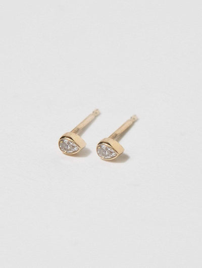 Shop OXB Pair Diamond Drop Stud, 14K Gold